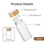 【𝗔𝗦𝗛】Bamboo Lid Seasoning Glass Jar Premium Home Spice Dried Food Storage Transparent 竹盖玻璃罐