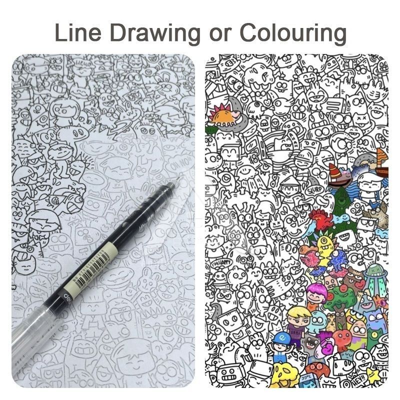 【𝗔𝗦𝗛】[Bundle of 2]  Fish Line Drawing Book Simple Stroke Pen Work Boredom Decompression 摸鱼线条画