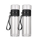 【𝗔𝗦𝗛】[Twin Pack] Tempered Glass Water Bottle Tea Filter Heat Resistant Tumbler Separation Infuser 茶水分离杯