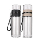 【𝗔𝗦𝗛】[Twin Pack] Tempered Glass Water Bottle Tea Filter Heat Resistant Tumbler Separation Infuser 茶水分离杯