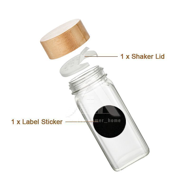 【𝗔𝗦𝗛】Bamboo Lid Seasoning Glass Jar Premium Home Spice Dried Food Storage Transparent 竹盖玻璃罐