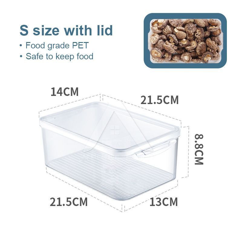 【𝗔𝗦𝗛】Full Transparent Food Storage Box Organizer With Lids Stackable Fridge Organizer with Handles Countertop