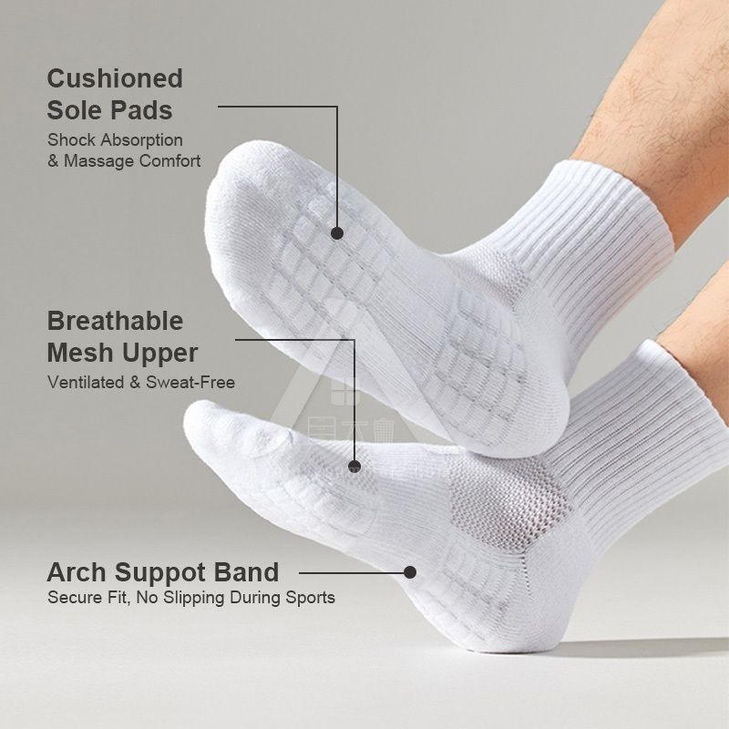【𝗔𝗦𝗛】Sport Sock Anti Slip / Sarung Kaki / Unisex Socks Socking For Running Basketball Badminton