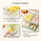 【𝗔𝗦𝗛】Premium🔥Hard Drawer Stackable Kitchen Storage Cabinet, Refrigerator,Freezer Food Storage Box with Handles, Food